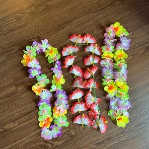 NEW 3 Disney World Hawaii Leis Necklace - Red Purple Yellow